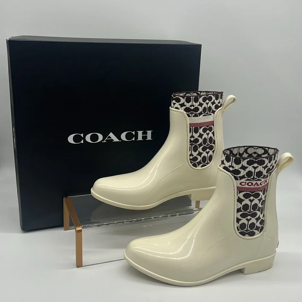 Coach Rivington Rain Bootie Chalk